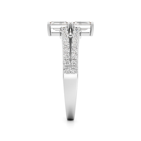 Modern Trinity Diamond Bypass Ring
