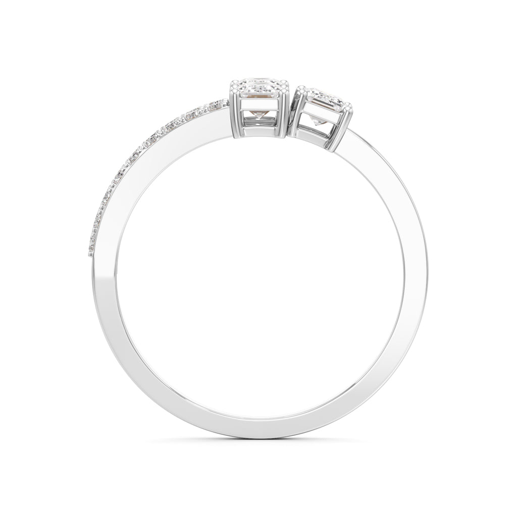 Modern Trinity Diamond Bypass Ring