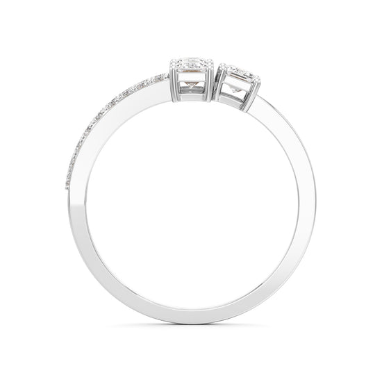 Modern Trinity Diamond Bypass Ring