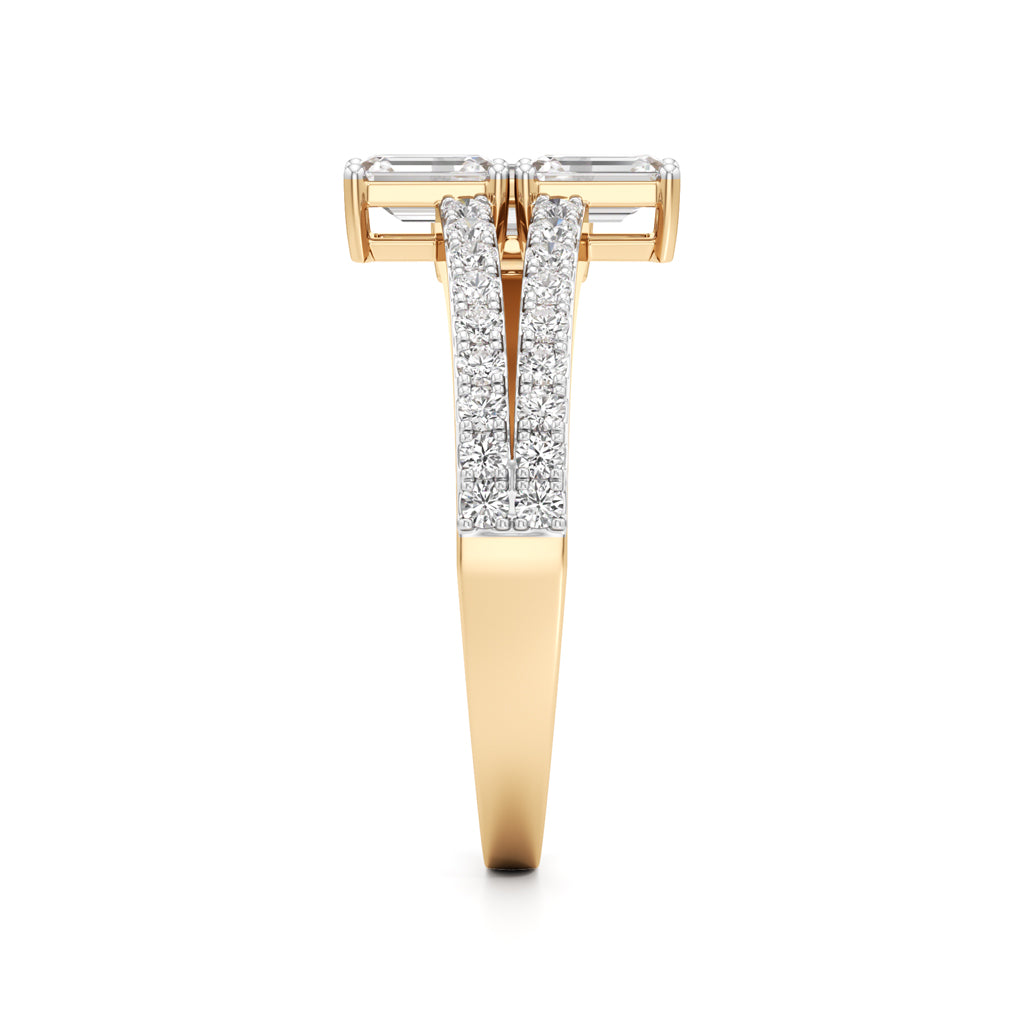Modern Trinity Diamond Bypass Ring