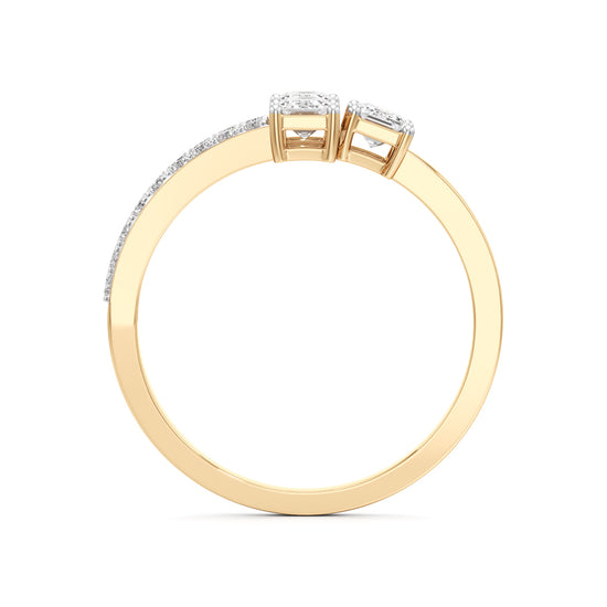 Modern Trinity Diamond Bypass Ring