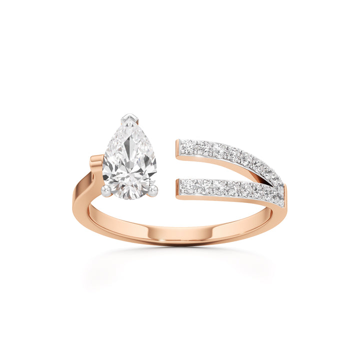 Modern Allure Pear Diamond Bypass Ring
