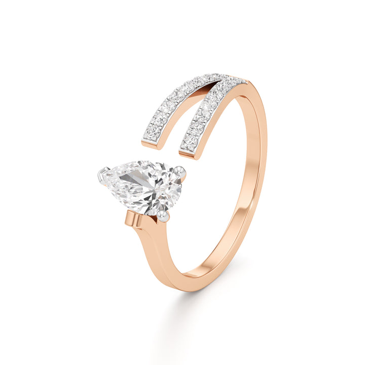 Modern Allure Pear Diamond Bypass Ring