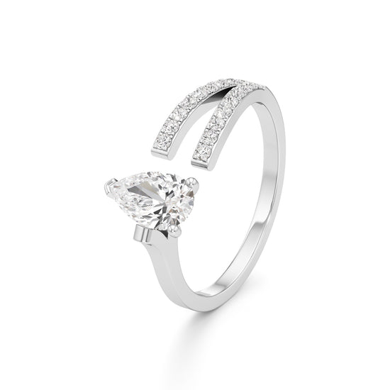 Modern Allure Pear Diamond Bypass Ring