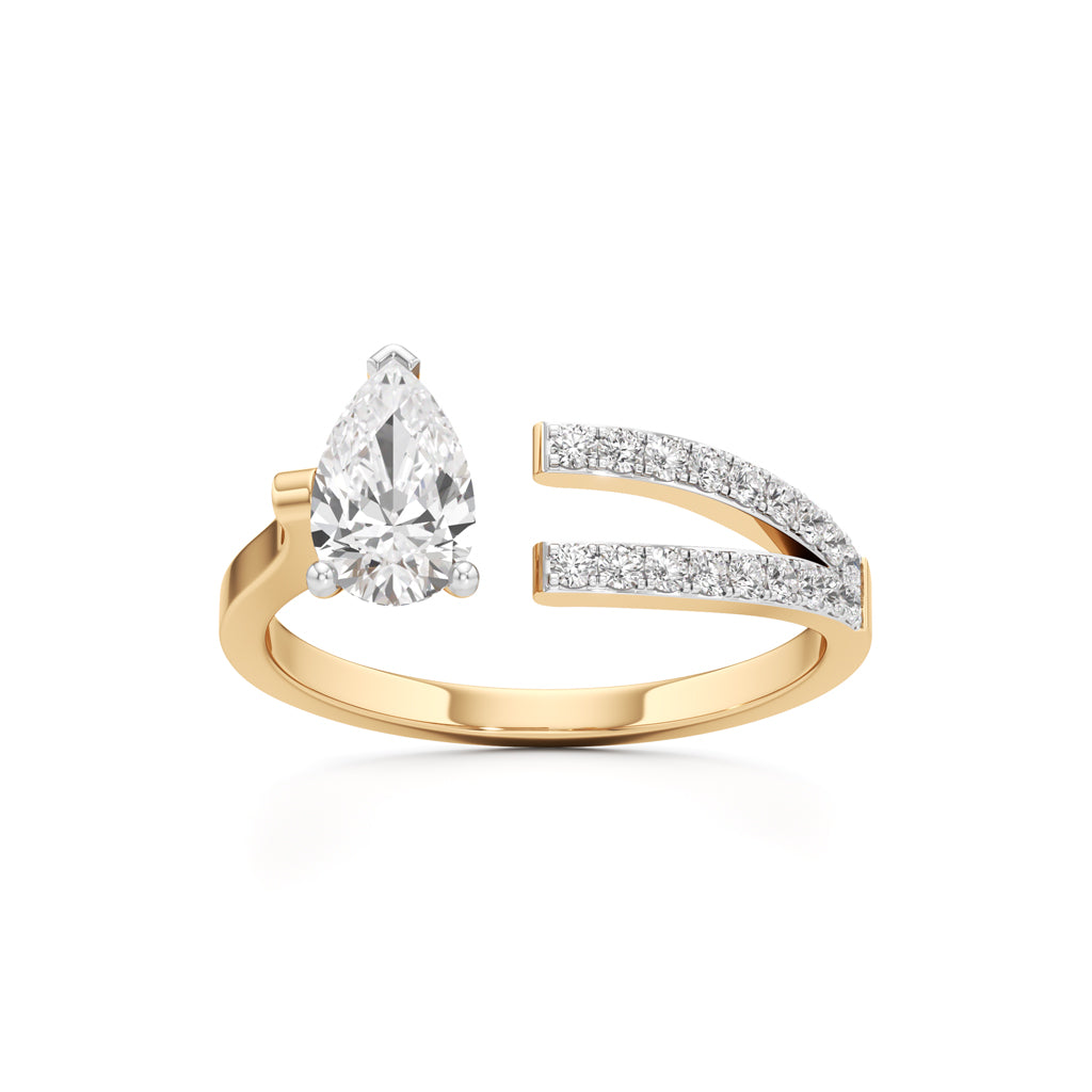 Modern Allure Pear Diamond Bypass Ring