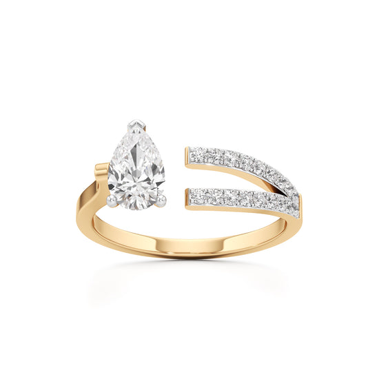 Modern Allure Pear Diamond Bypass Ring