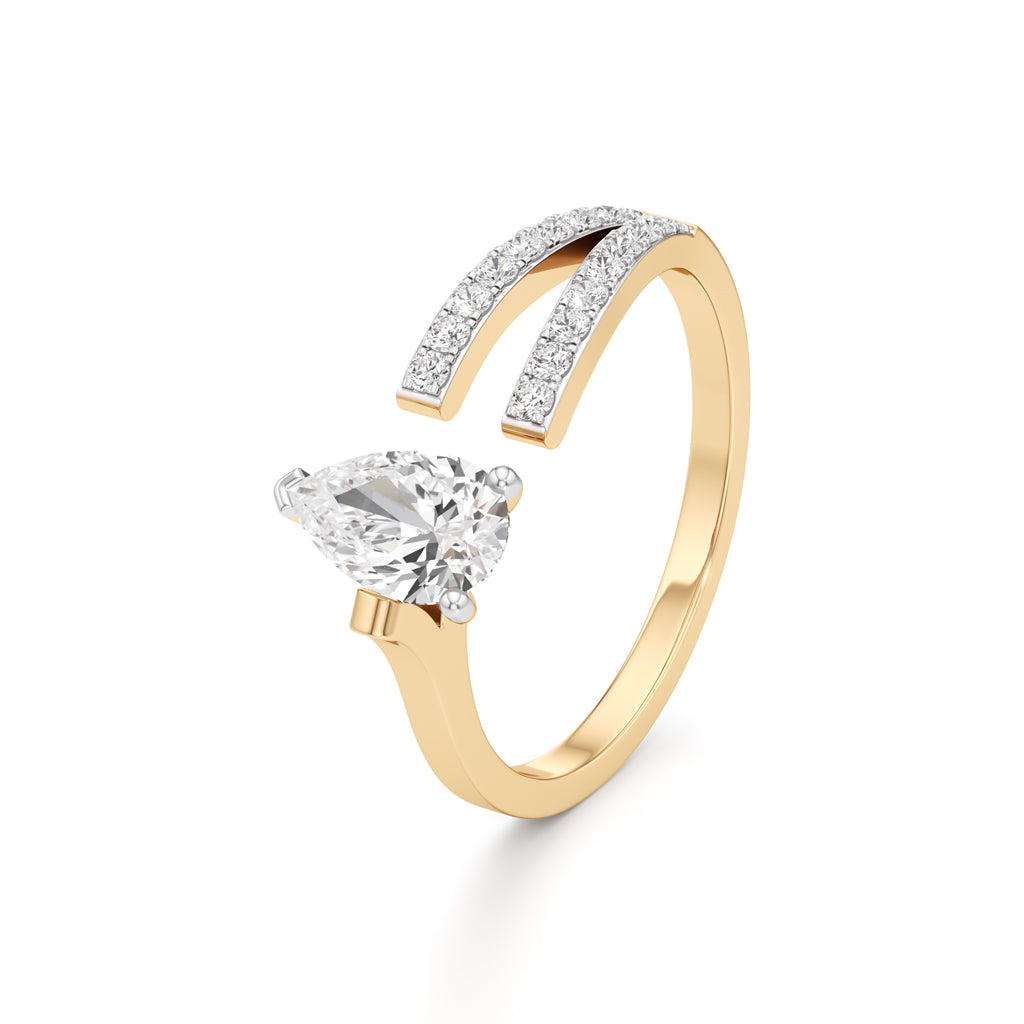 Modern Allure Pear Diamond Bypass Ring