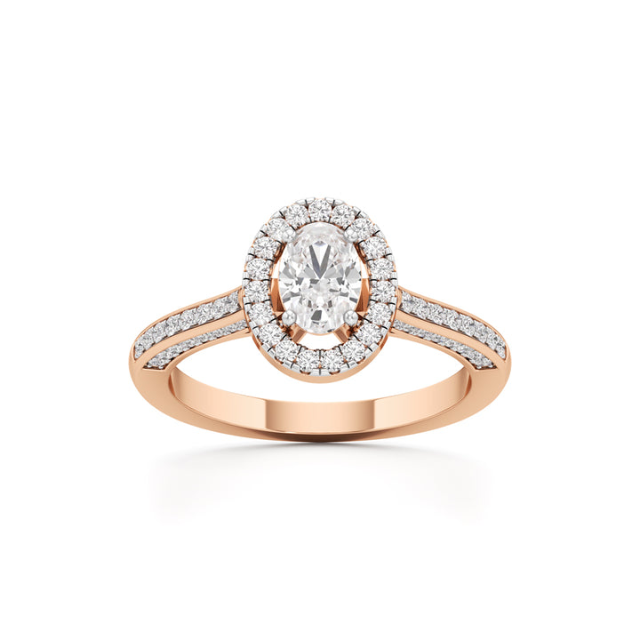 Brilliant Oval Diamond Halo Ring