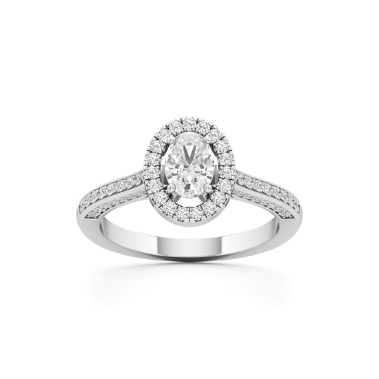 Brilliant Oval Diamond Halo Ring