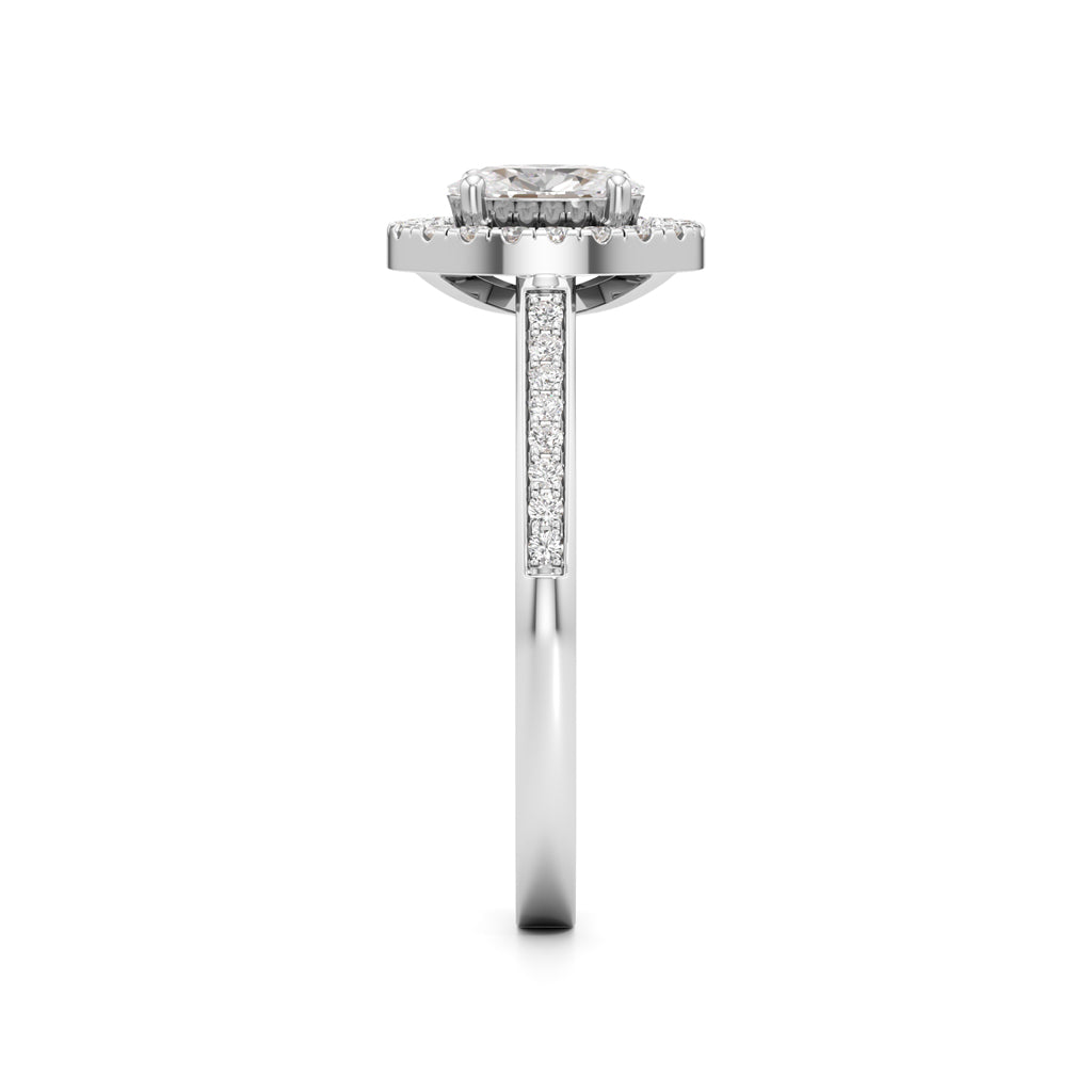 Brilliant Oval Diamond Halo Ring