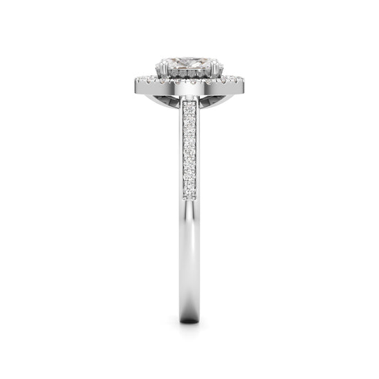 Brilliant Oval Diamond Halo Ring