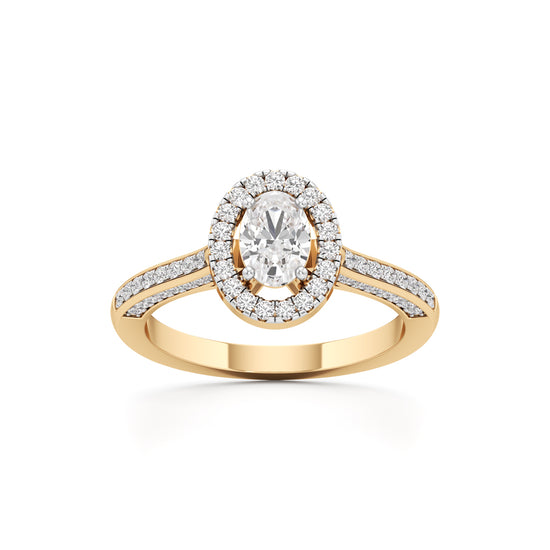 Brilliant Oval Diamond Halo Ring