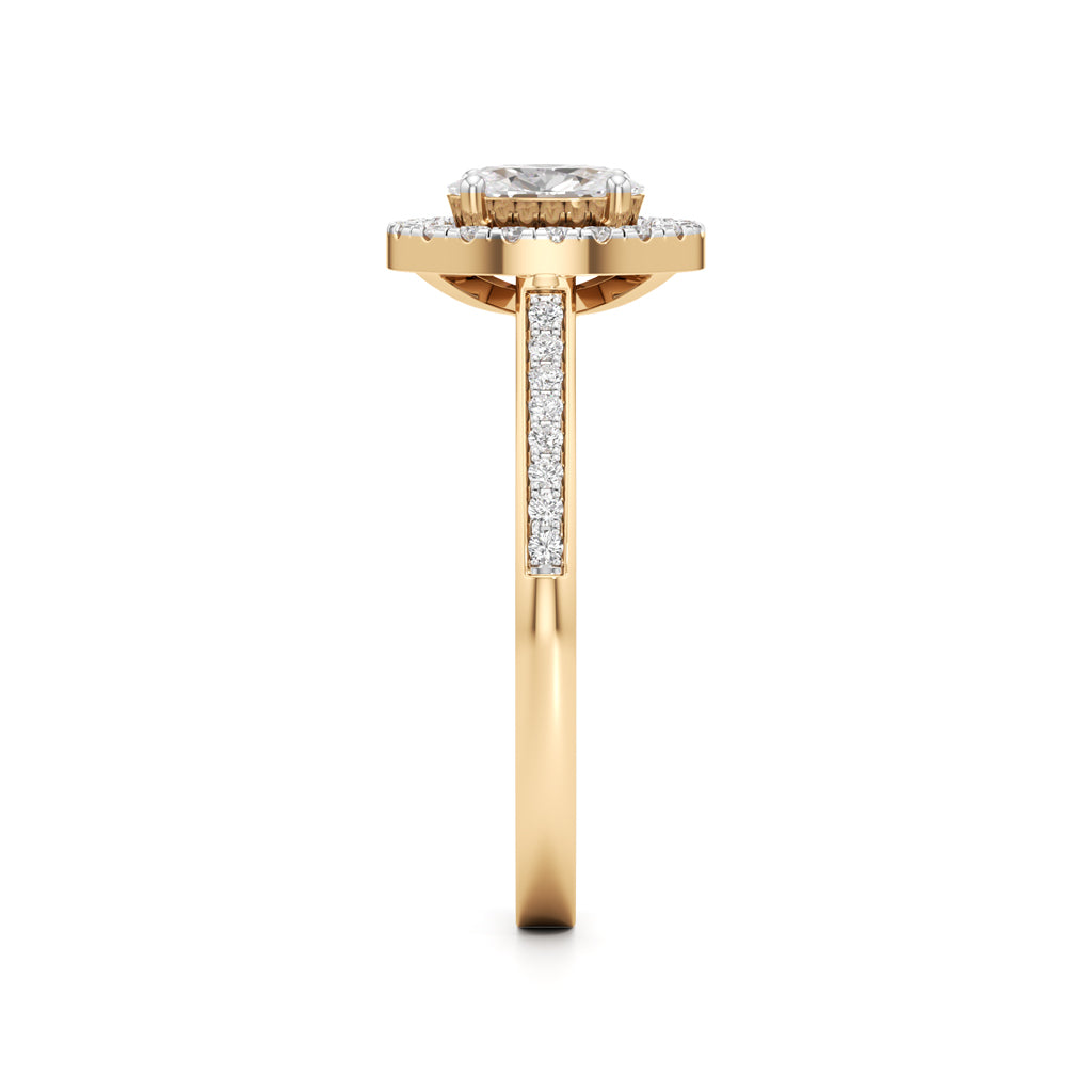 Brilliant Oval Diamond Halo Ring