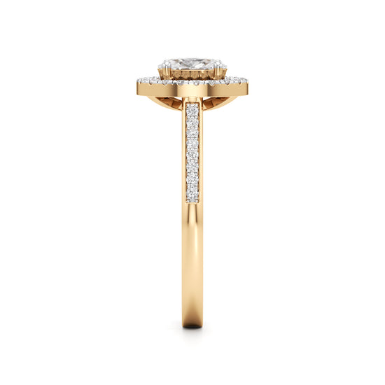 Brilliant Oval Diamond Halo Ring