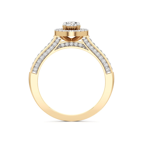 Brilliant Oval Diamond Halo Ring