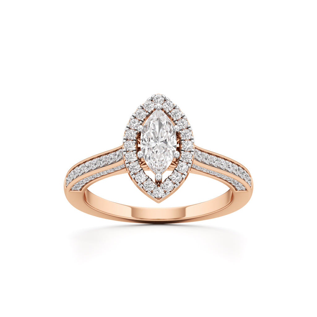 Marquise Brilliance Diamond Halo Ring