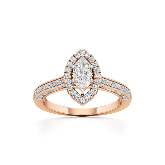 Marquise Brilliance Diamond Halo Ring