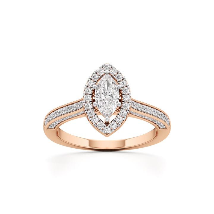 Marquise Brilliance Diamond Halo Ring