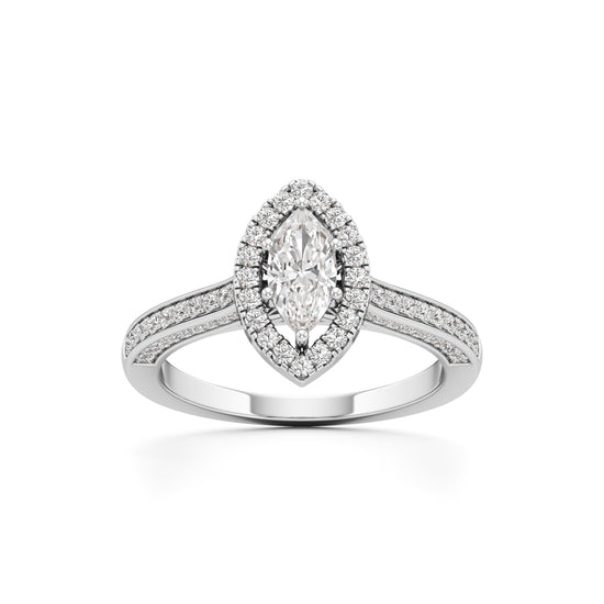 Marquise Brilliance Diamond Halo Ring
