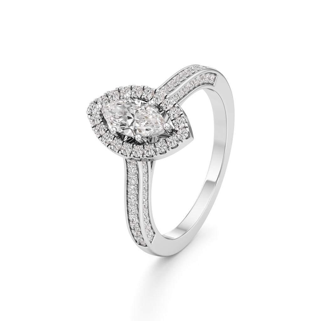 Marquise Brilliance Diamond Halo Ring