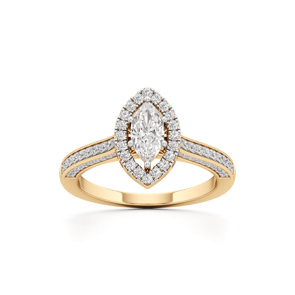 Marquise Brilliance Diamond Halo Ring