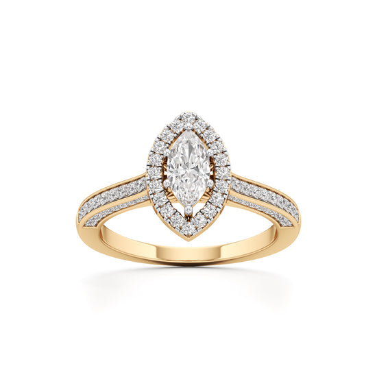 Marquise Brilliance Diamond Halo Ring