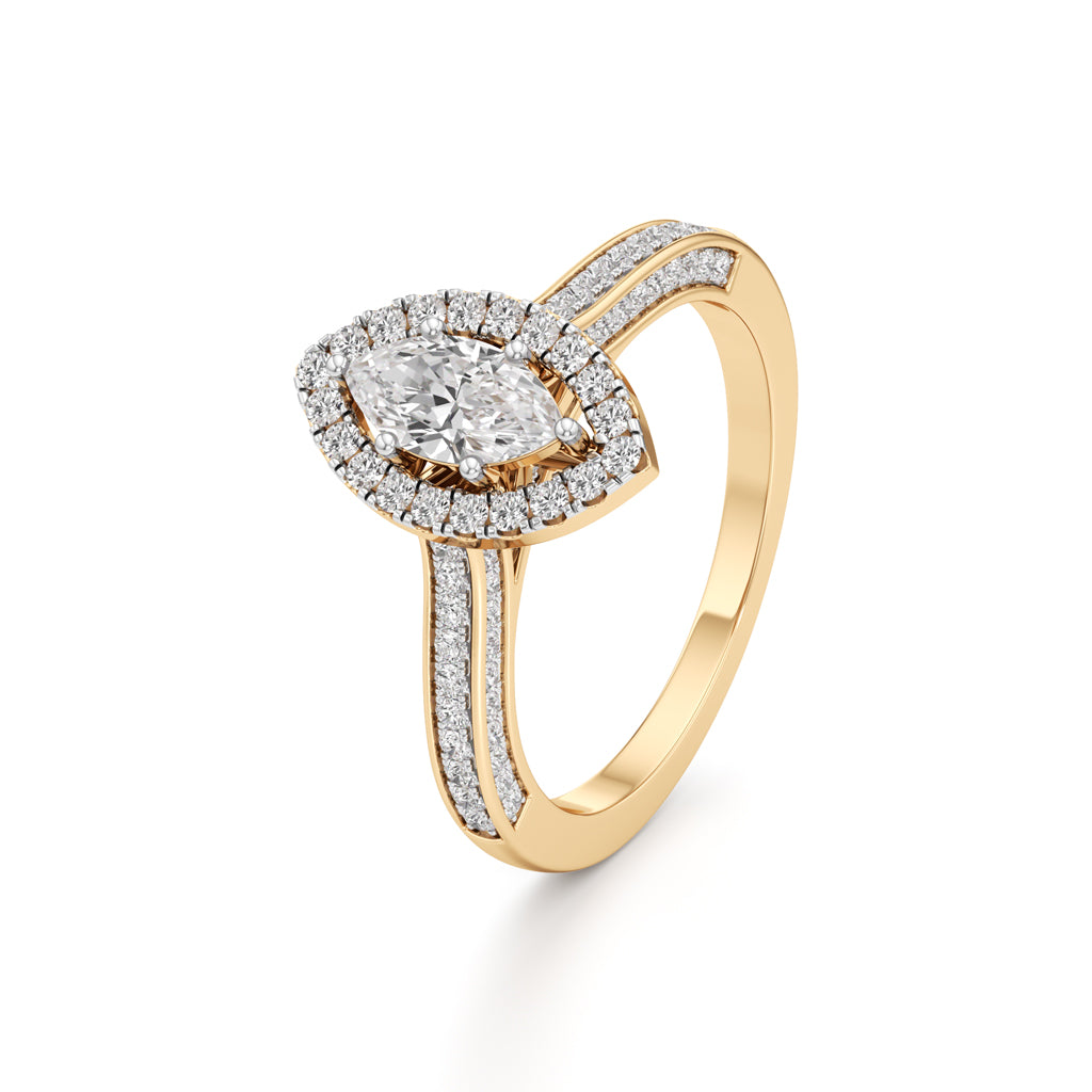 Marquise Brilliance Diamond Halo Ring