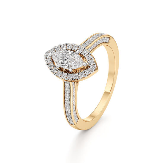 Marquise Brilliance Diamond Halo Ring