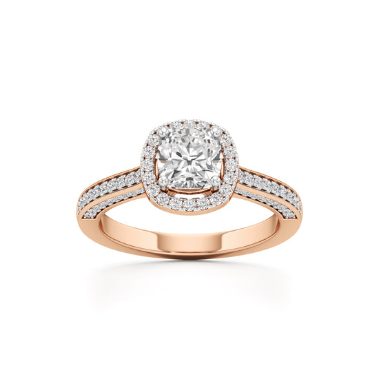 Cushion Cut Halo Engagement Ring
