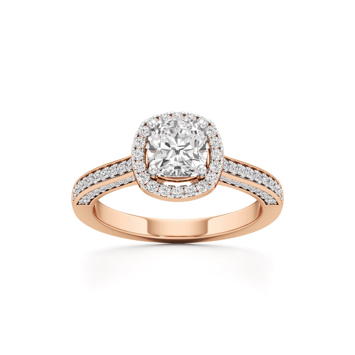 Cushion Cut Halo Engagement Ring