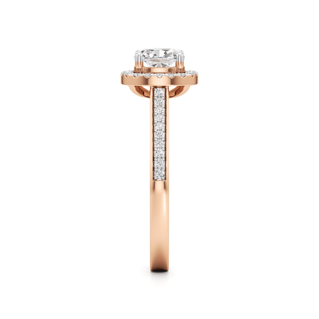 Cushion Cut Halo Engagement Ring