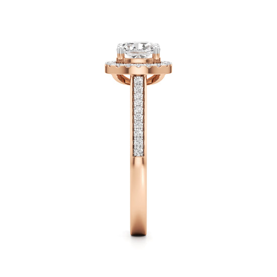 Cushion Cut Halo Engagement Ring