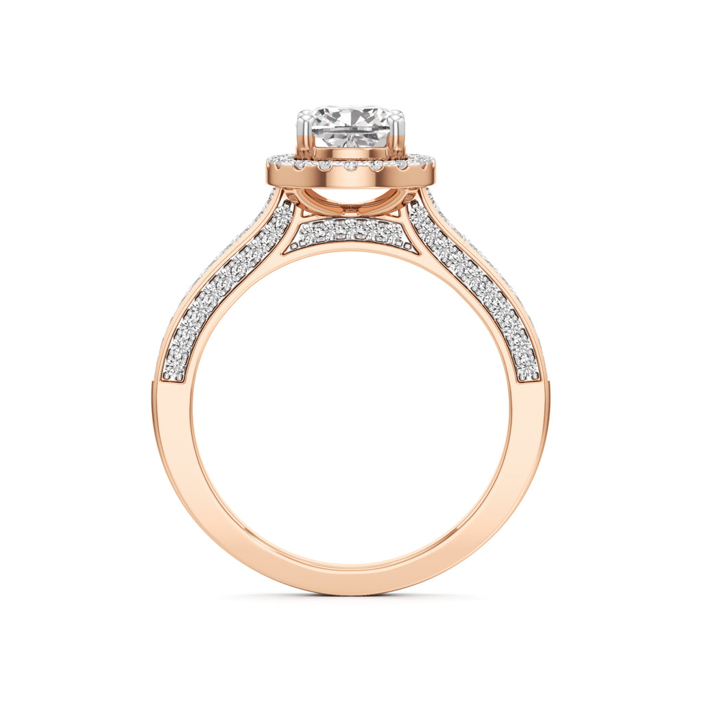 Cushion Cut Halo Engagement Ring