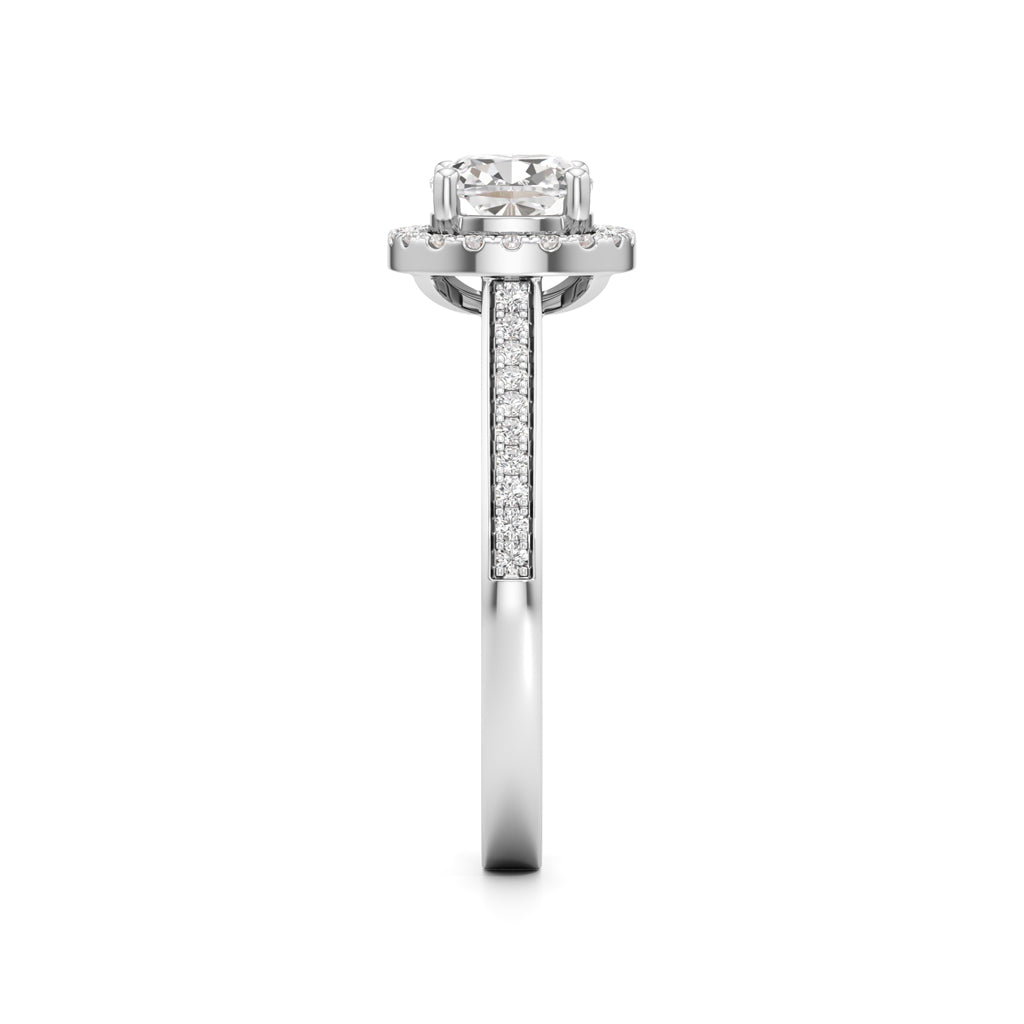 Cushion Cut Halo Engagement Ring