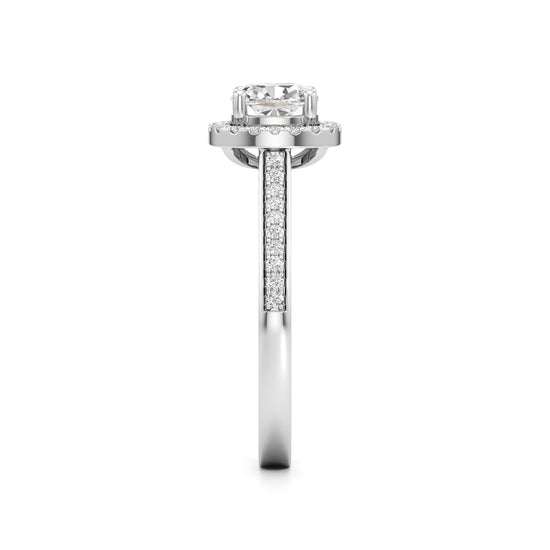 Cushion Cut Halo Engagement Ring