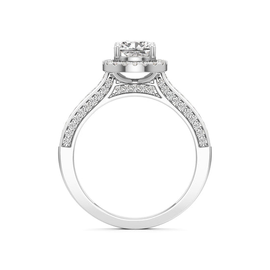 Cushion Cut Halo Engagement Ring
