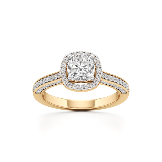Cushion Cut Halo Engagement Ring