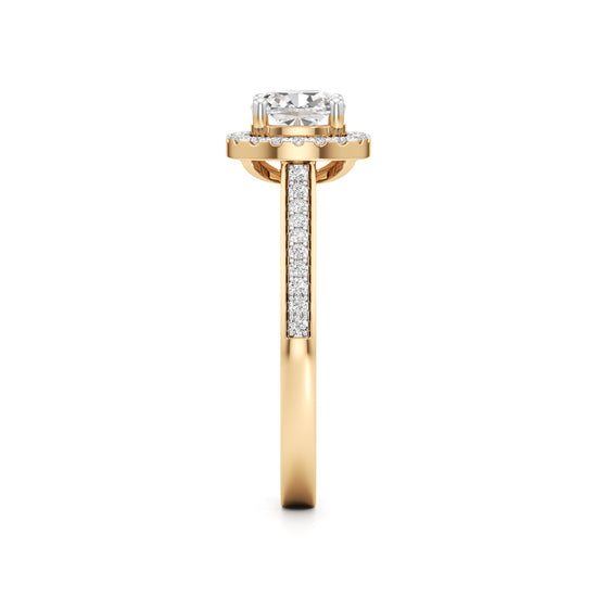 Cushion Cut Halo Engagement Ring