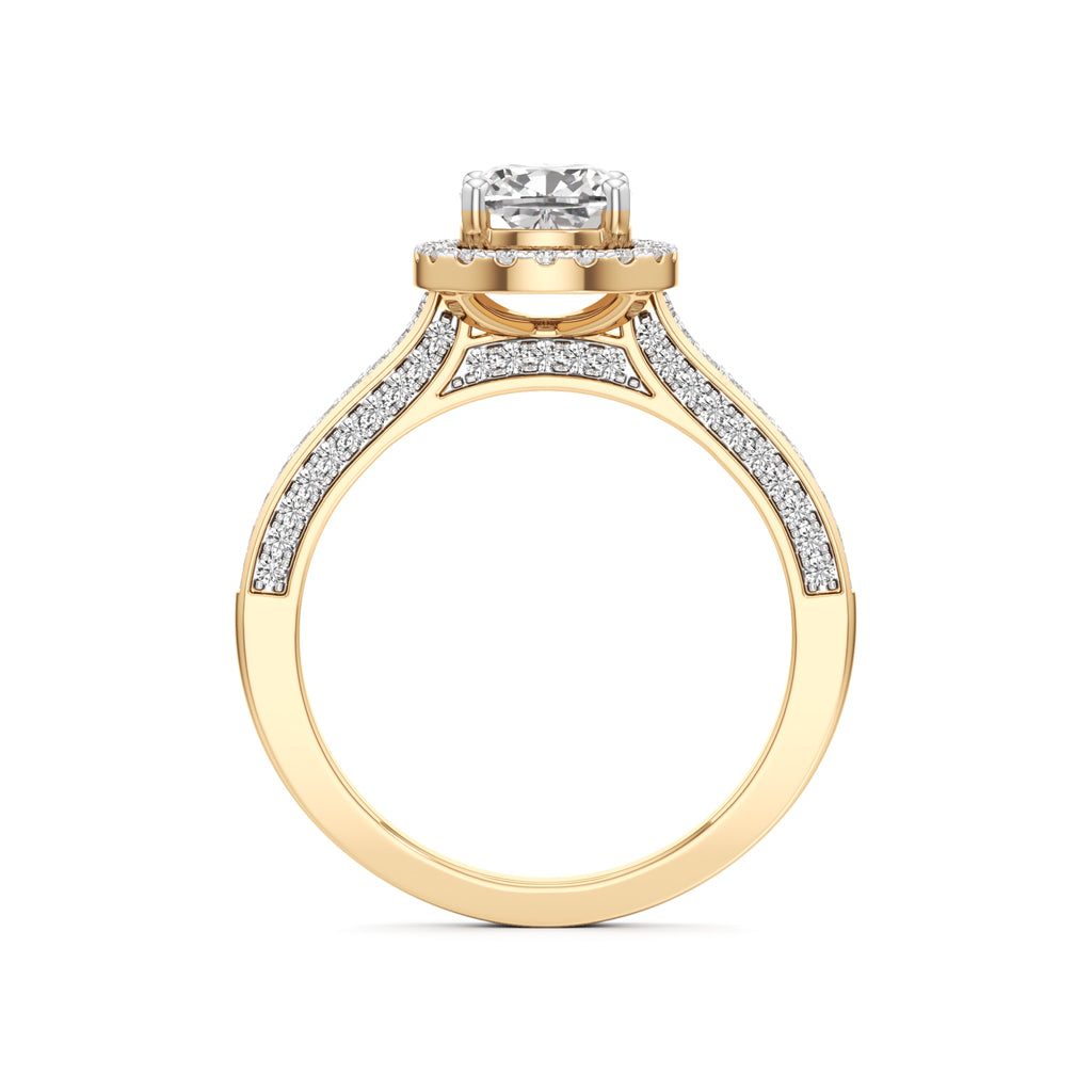 Cushion Cut Halo Engagement Ring