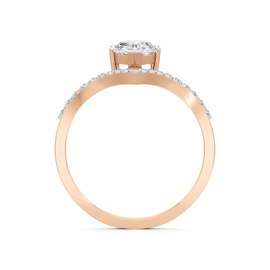 Pear Solitaire V-Shaped Grace Ring