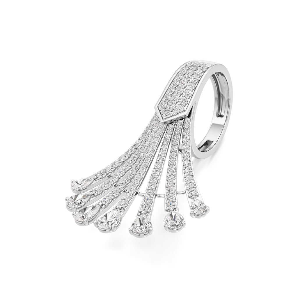 Diamond Fan Solstice Ring