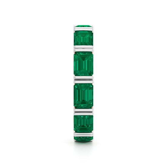 Emerald & Diamond Eternity Band
