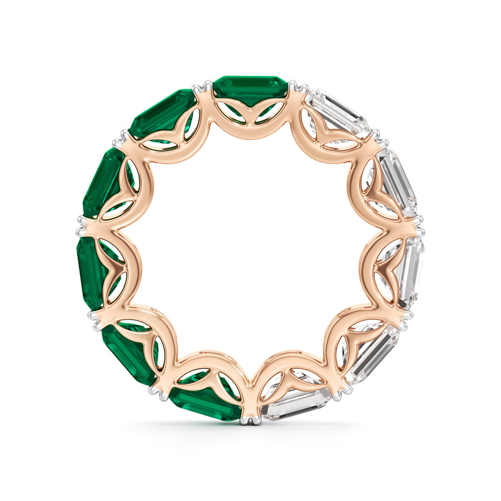 Emerald & Diamond Eternity Band