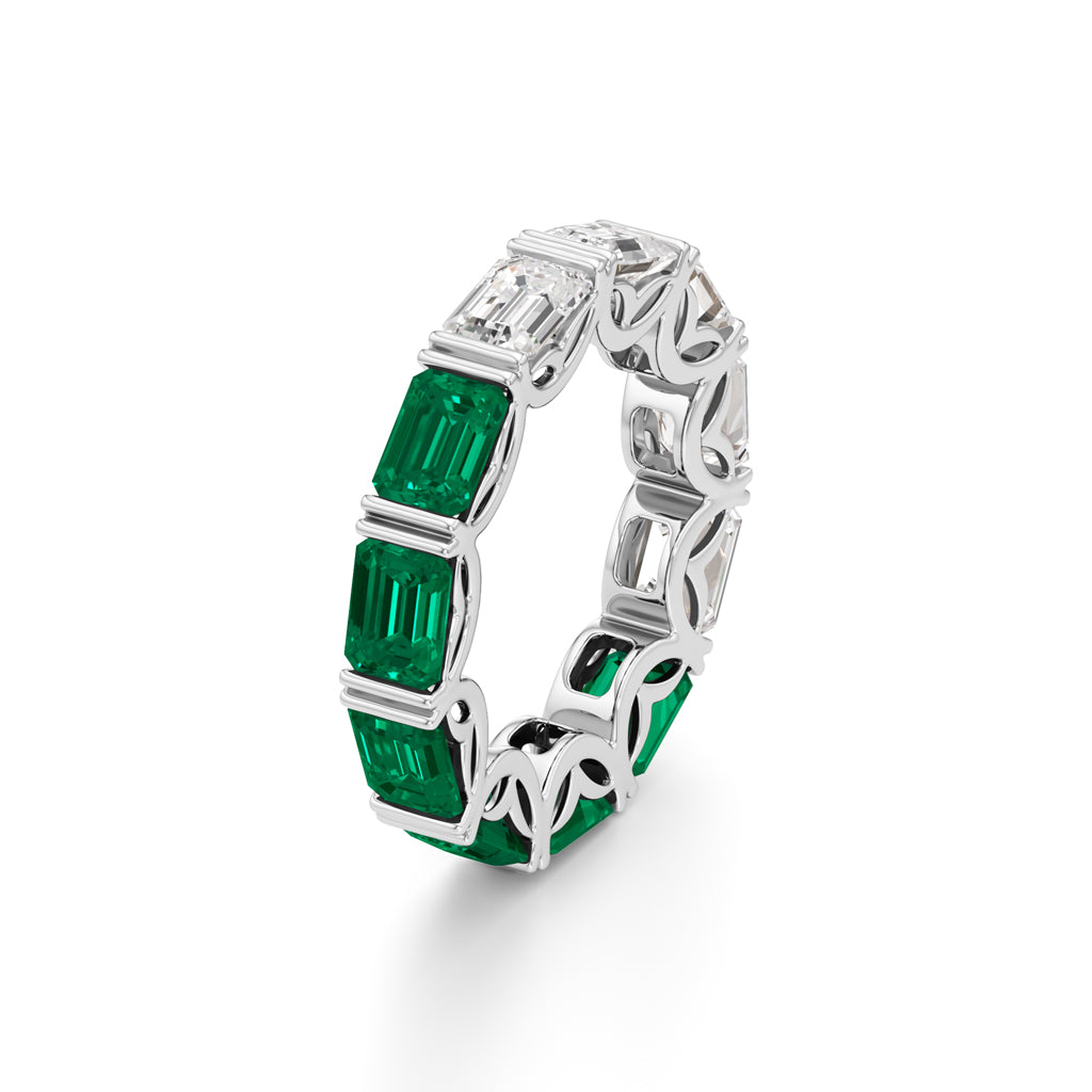 Emerald & Diamond Eternity Band