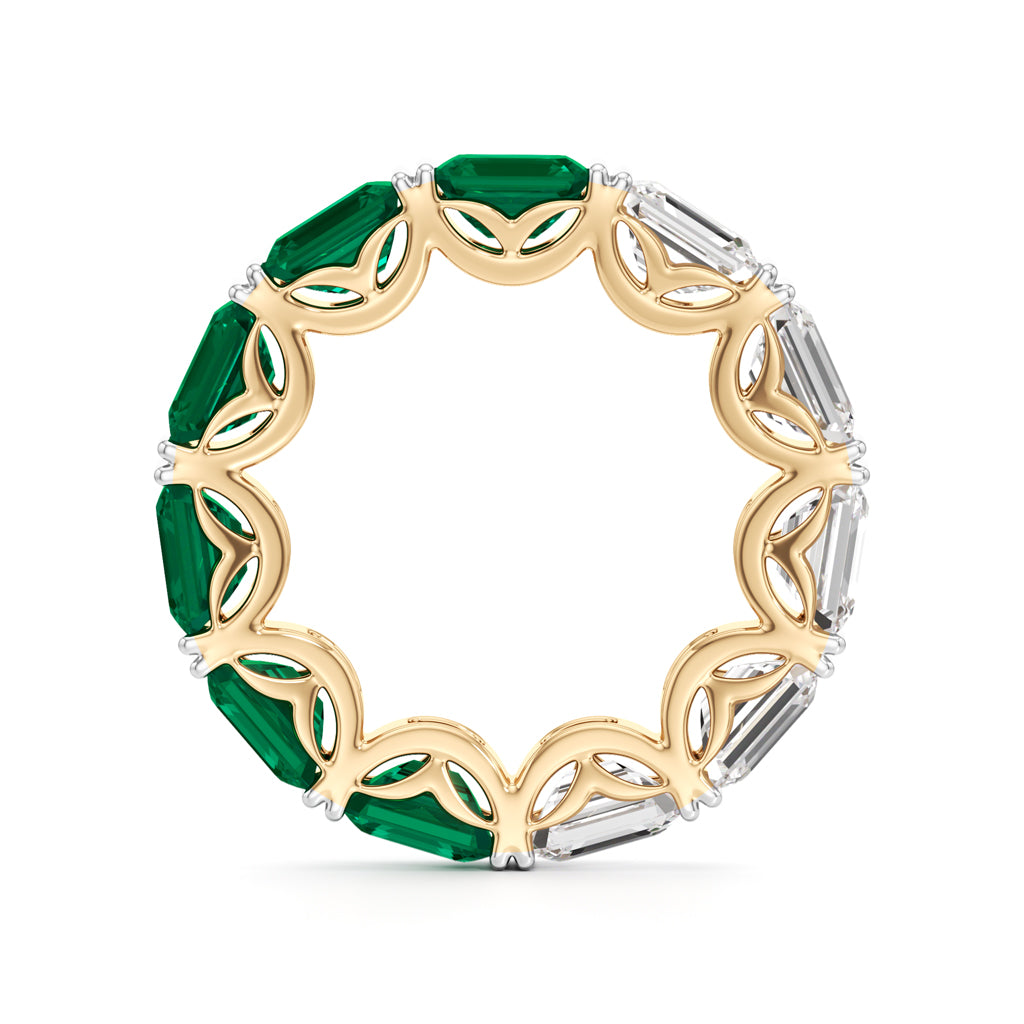 Emerald & Diamond Eternity Band