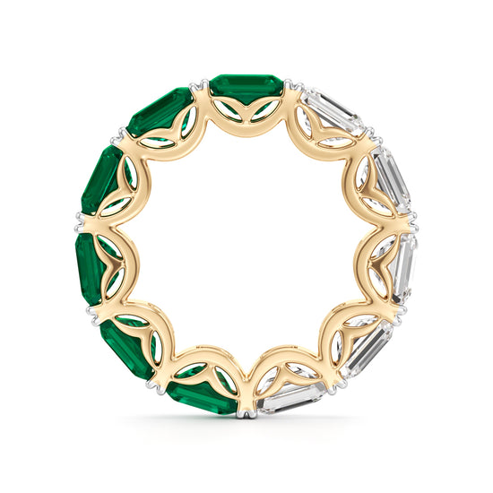 Emerald & Diamond Eternity Band