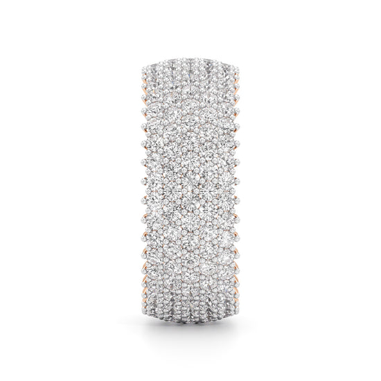 Wide Haloed Diamond Band