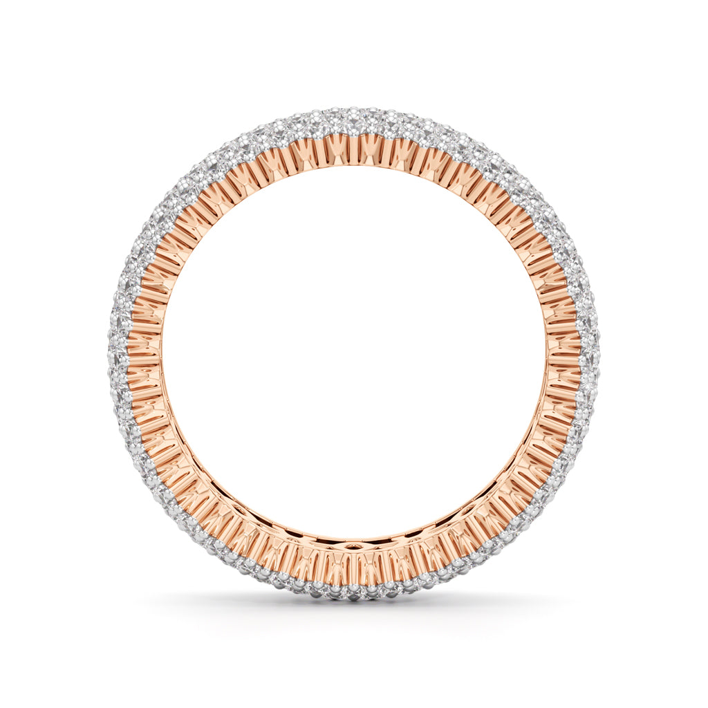 Wide Haloed Diamond Band