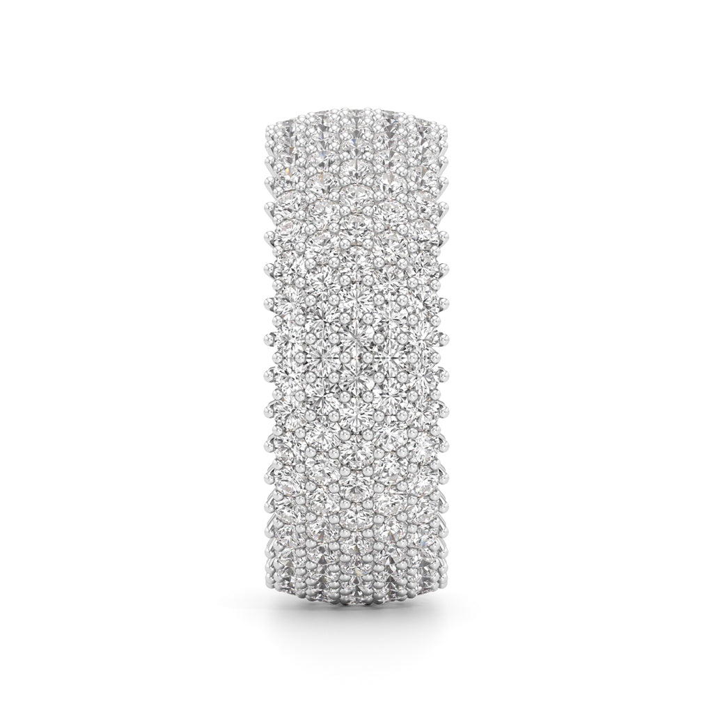 Wide Haloed Diamond Band
