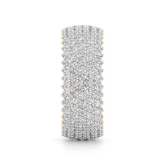 Wide Haloed Diamond Band